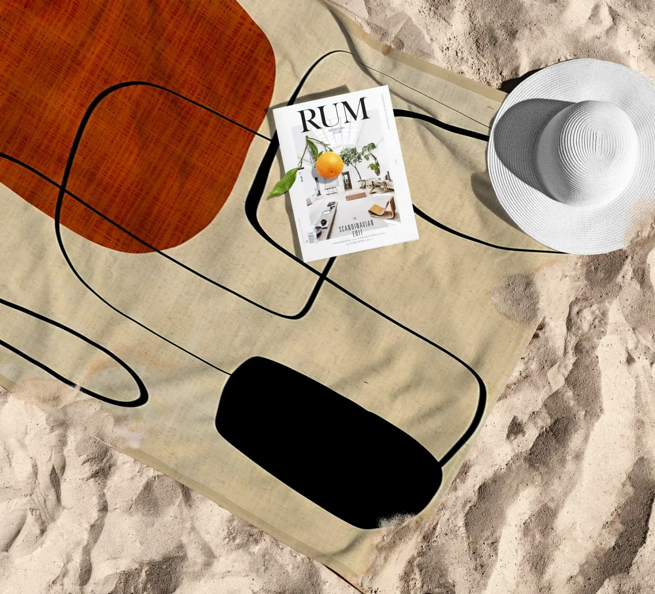 abstract shapes line rectangular shape beach towel by CourtneyStudio