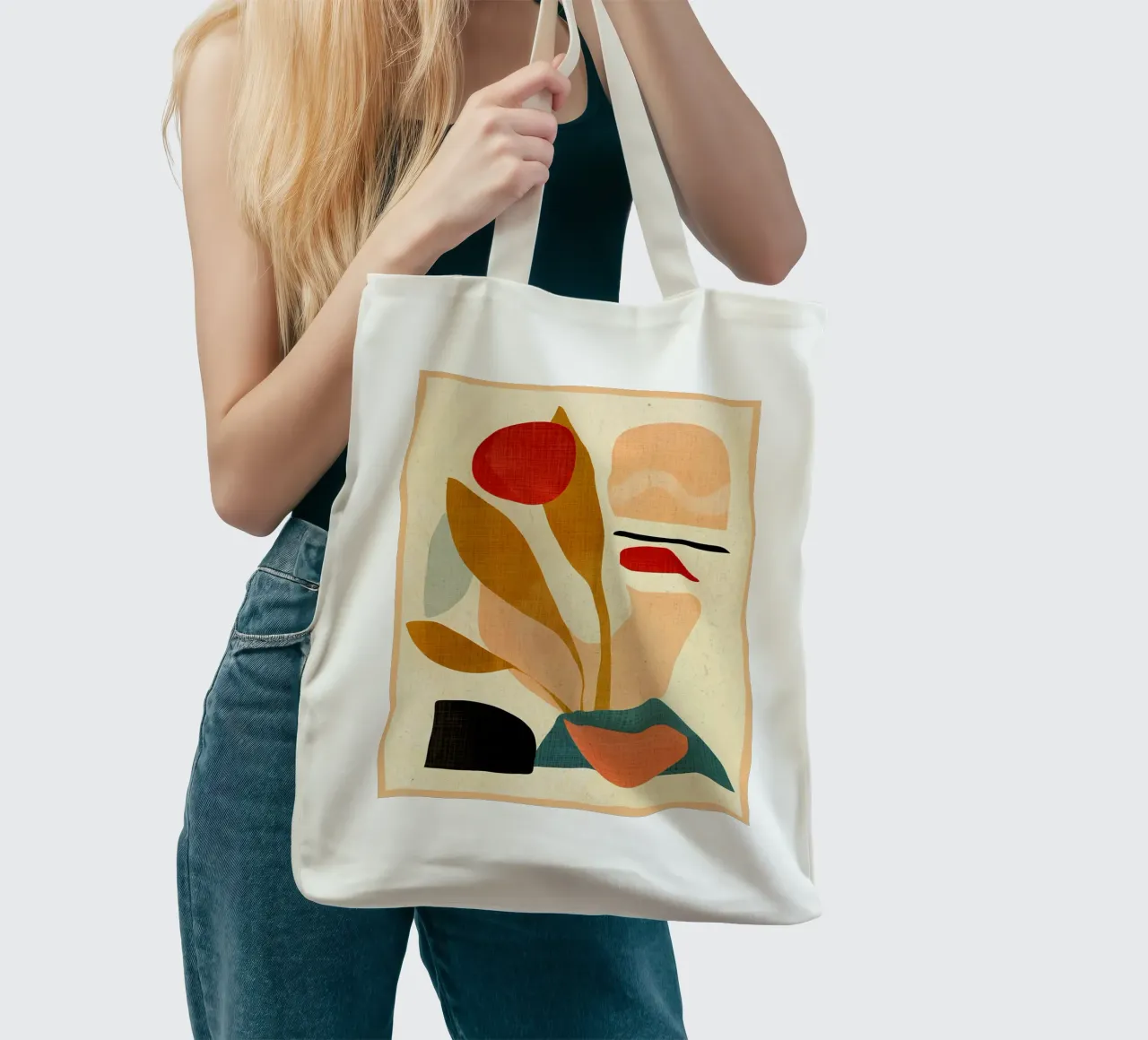 forme geometriche astratte borsa in juta da CourtneyStudio