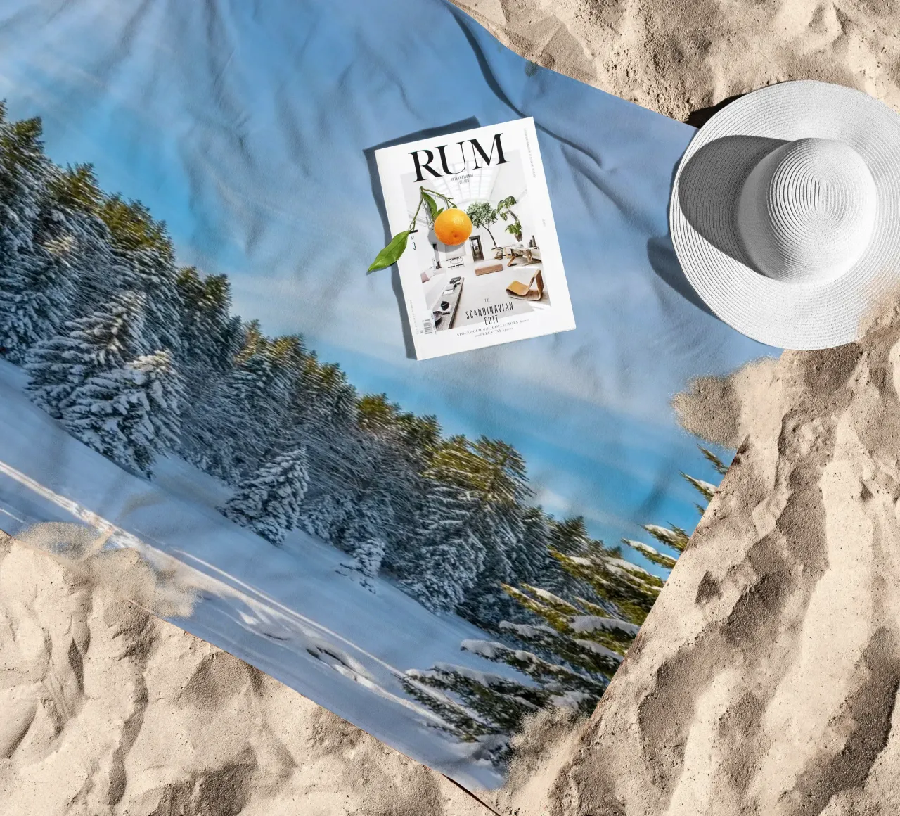 untouched snow serenity beach towel by Histrol