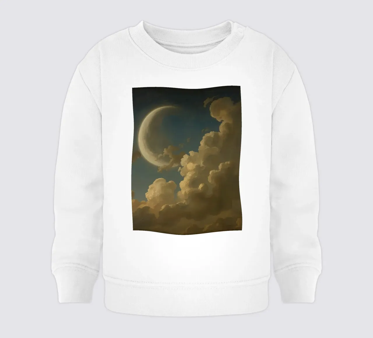 Luna illuminata dalle nuvole in un cielo notturno felpa neonato da DesignDoodle