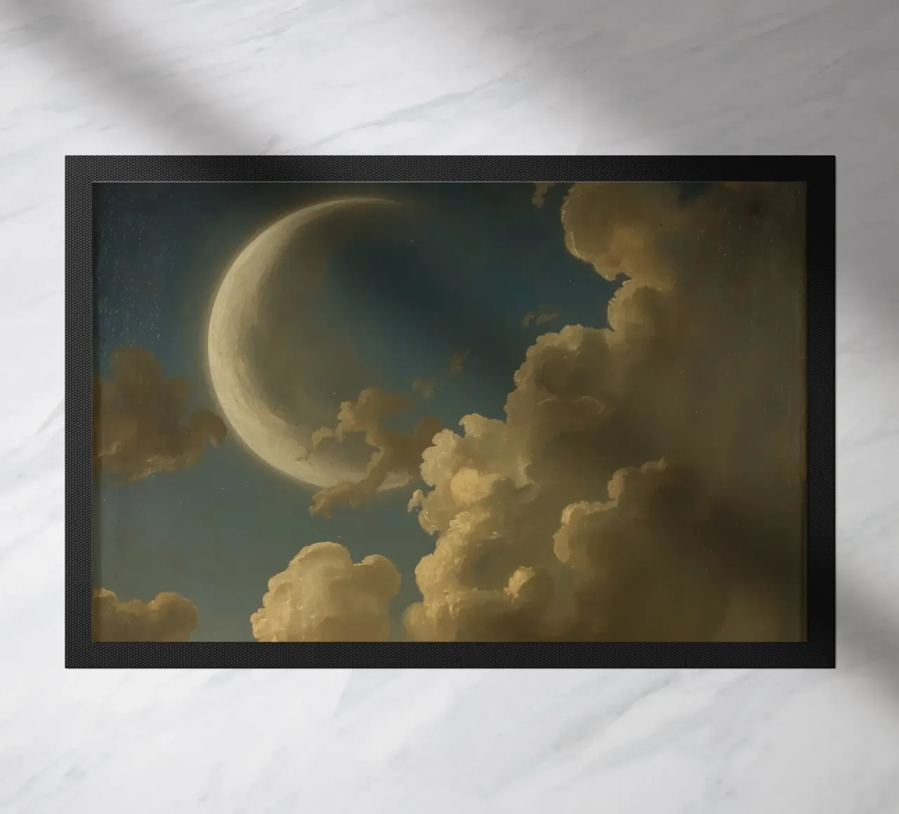Luna illuminata dalle nuvole in un cielo notturno zerbino da DesignDoodle