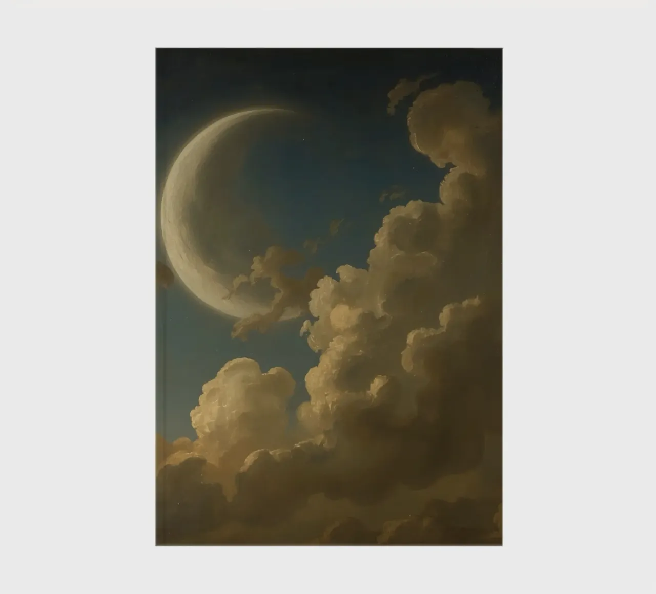 Moon illuminated by clouds in a nighttime sky notebook by DesignDoodle