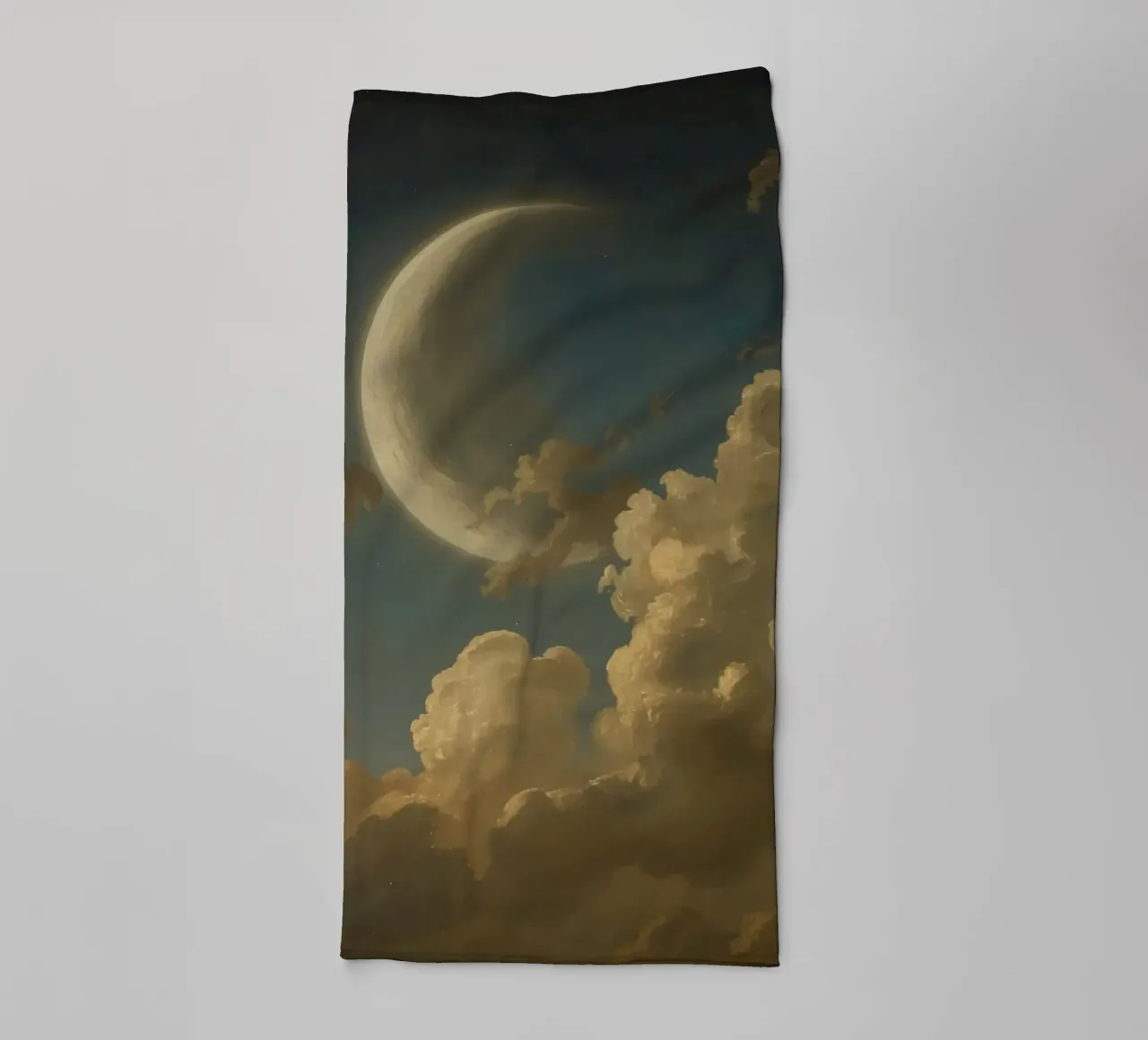 Moon illuminated by clouds in a nighttime sky towel by DesignDoodle