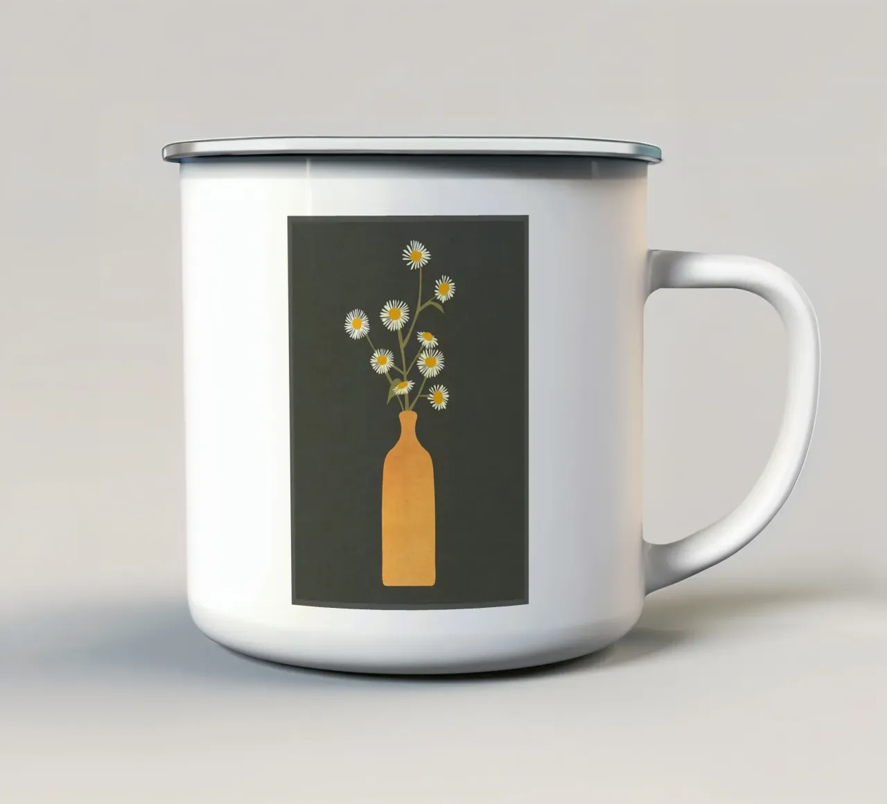 vaso fiori margherite floreali tazza in smalto da CourtneyStudio