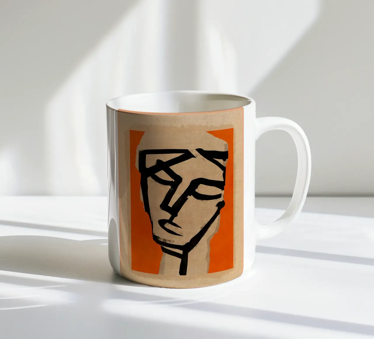 volto ritratto espressione astratta tazza in ceramica da CourtneyStudio
