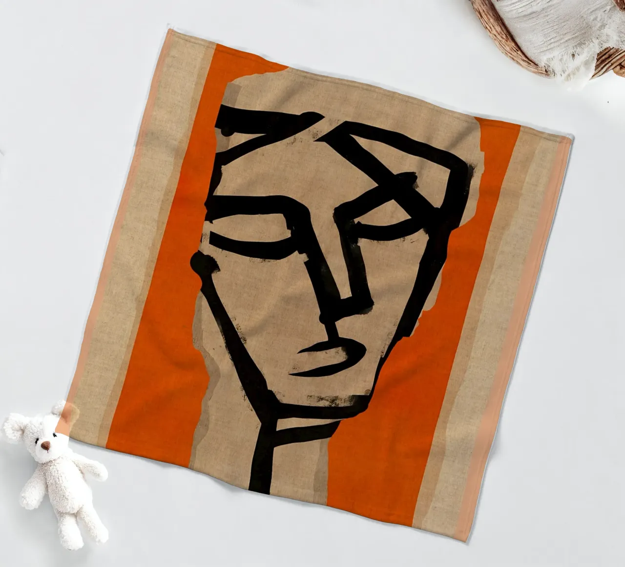 volto ritratto espressione astratta coperta in pile da CourtneyStudio