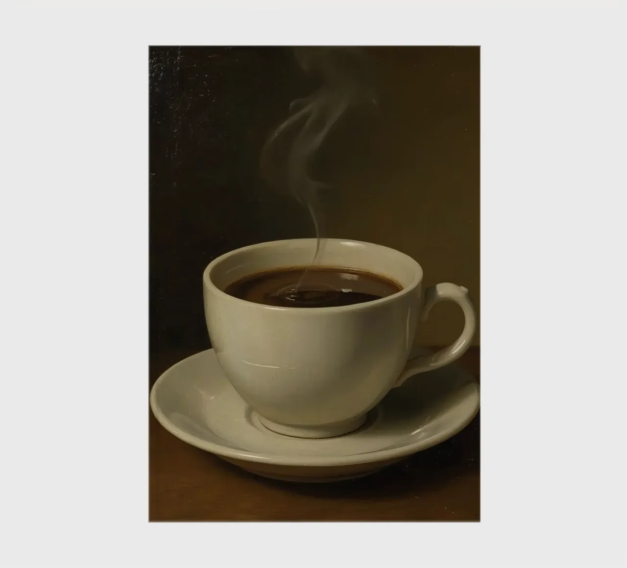 Coffee cup with steam resting on a saucer in a warm setting notebook by DesignDoodle