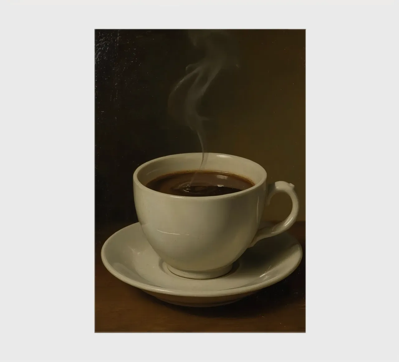 Coffee cup with steam resting on a saucer in a warm setting notebook by DesignDoodle