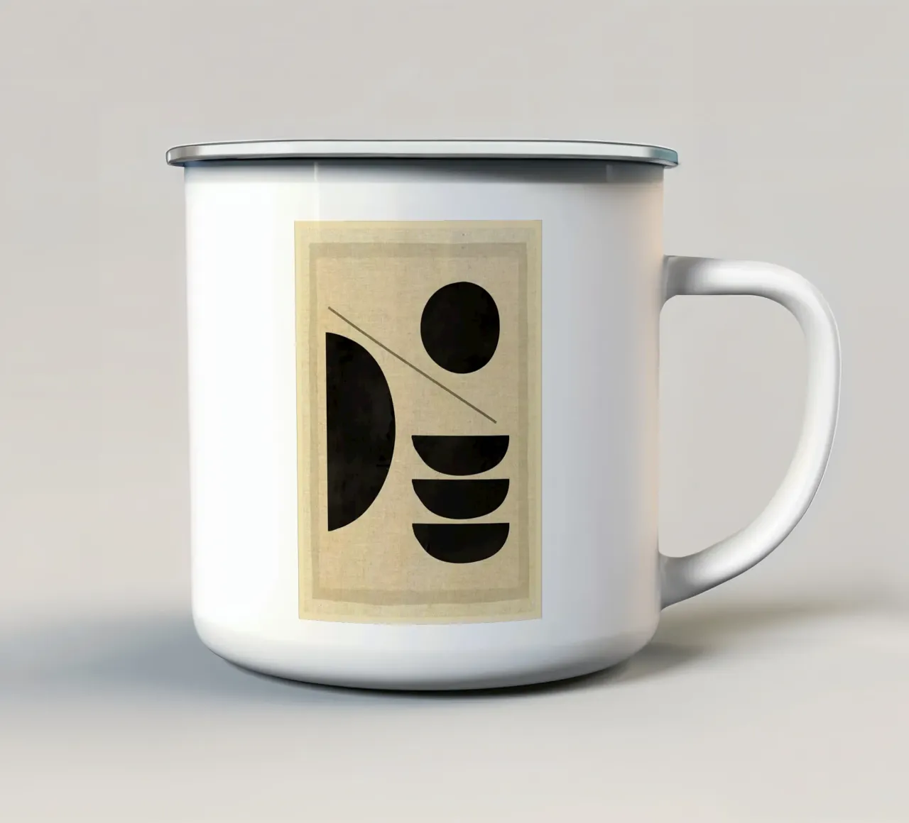 Moderne abstrakte minimale Formen Emaille Tasse von Edson Studio