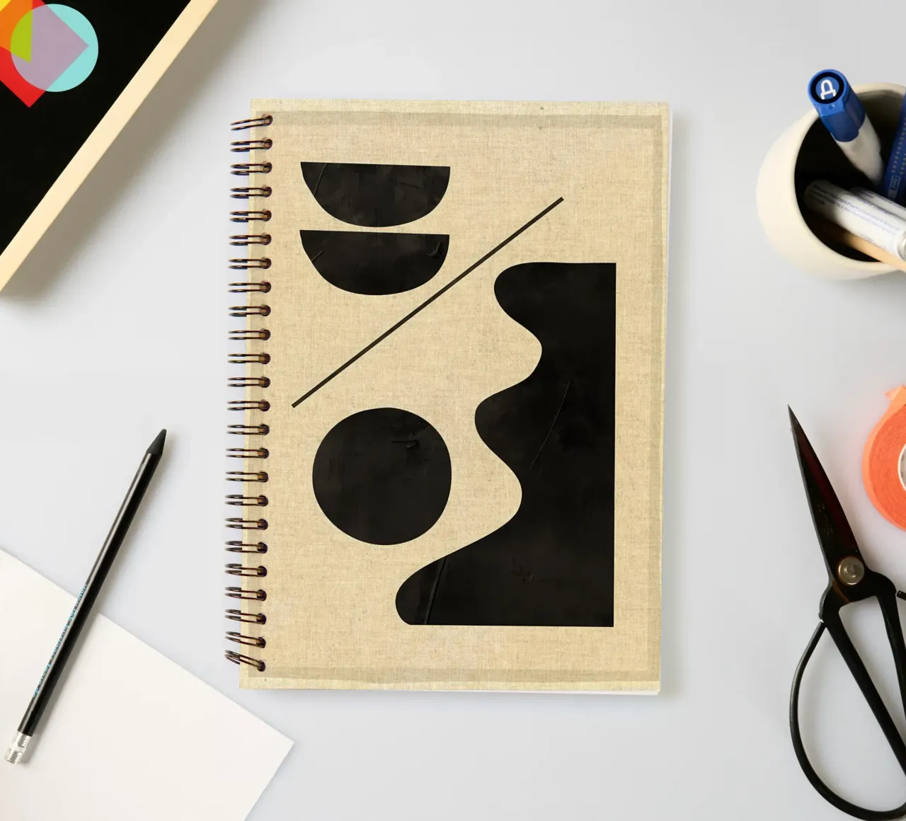 Modern Abstract Minimal Shapes spiral notebook by Edson Studio