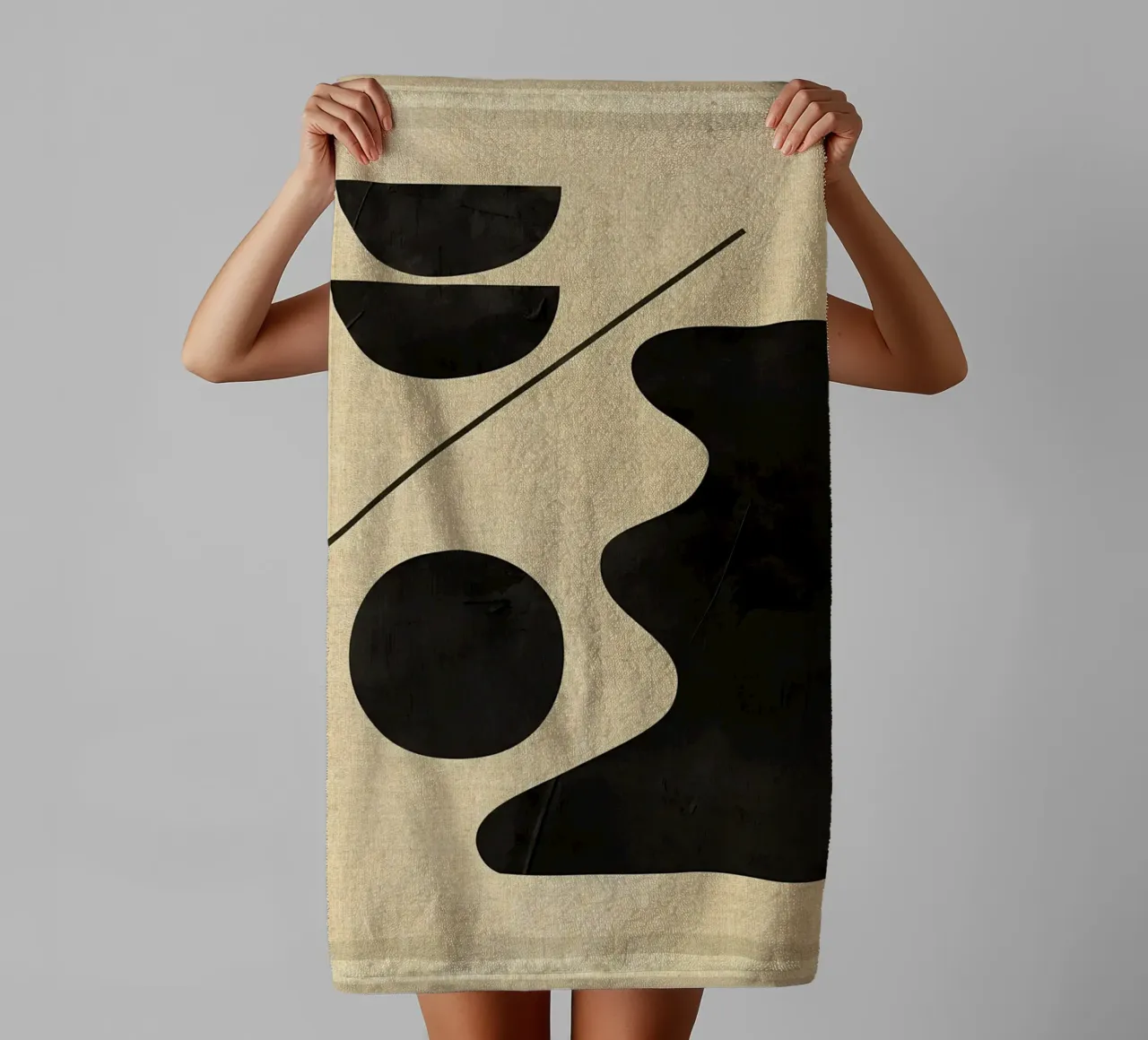 Moderne abstracte minimale vormen badhanddoek van Edson Studio
