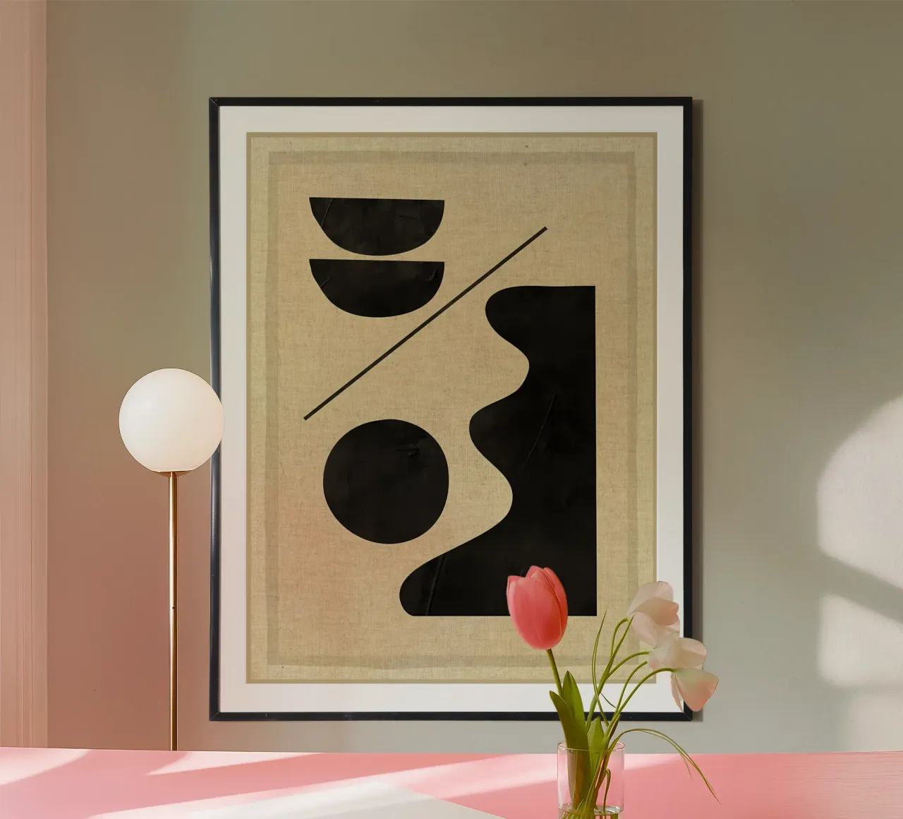 Moderne abstracte minimale vormen hahnemühle van Edson Studio