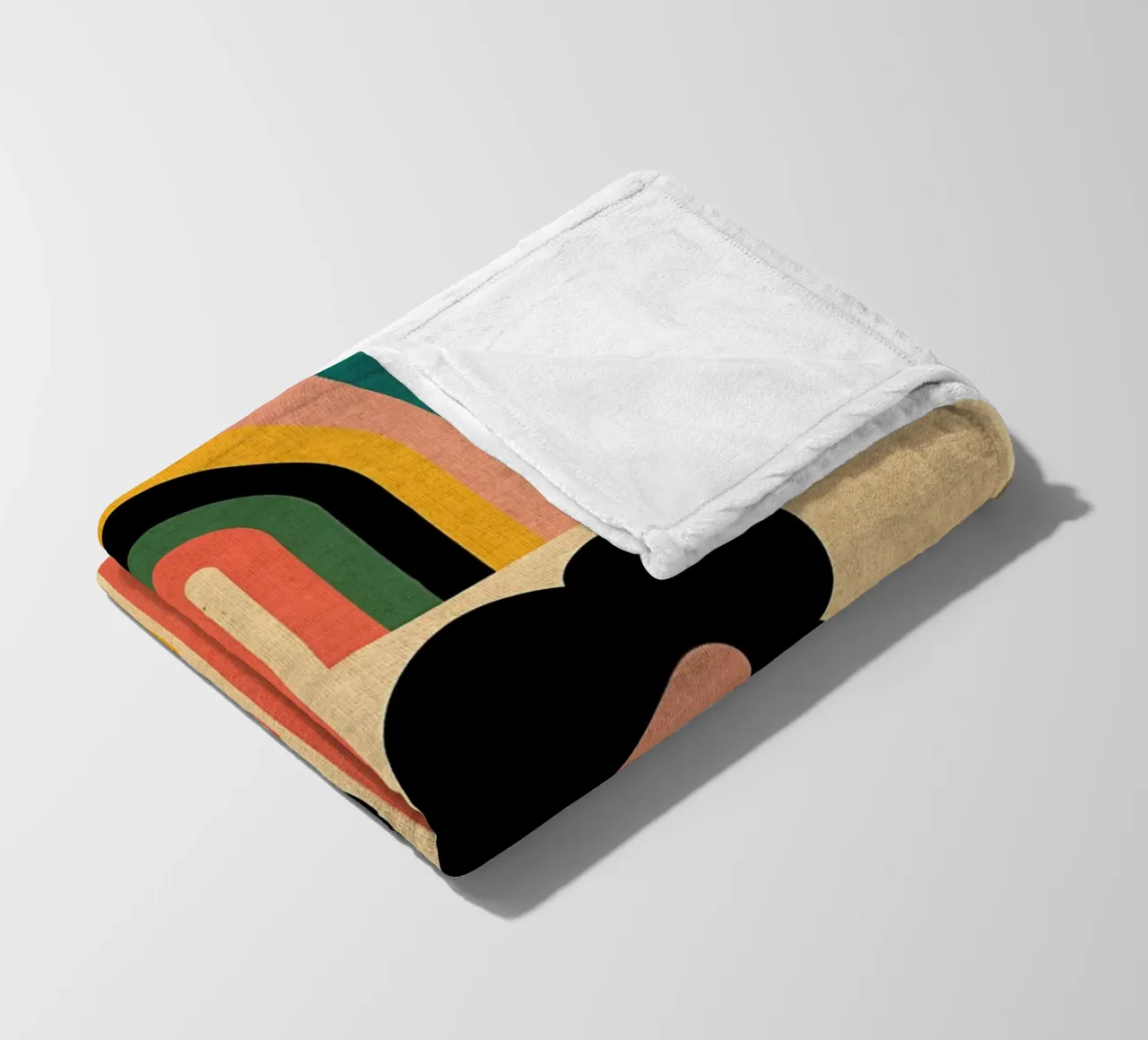 Illustrazione retrò di fiori e arcobaleno coperta in pile da Edson Studio