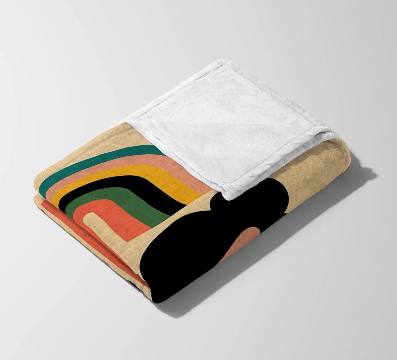 Illustrazione retrò di fiori e arcobaleno coperta in pile da Edson Studio
