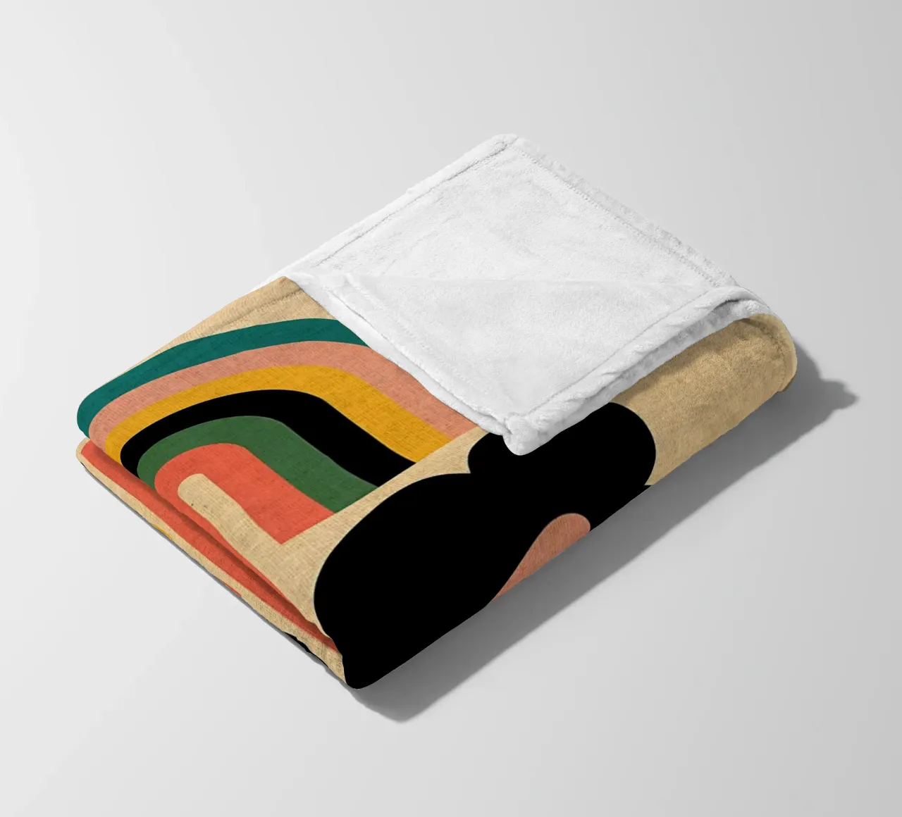 Illustrazione retrò di fiori e arcobaleno coperta in pile da Edson Studio