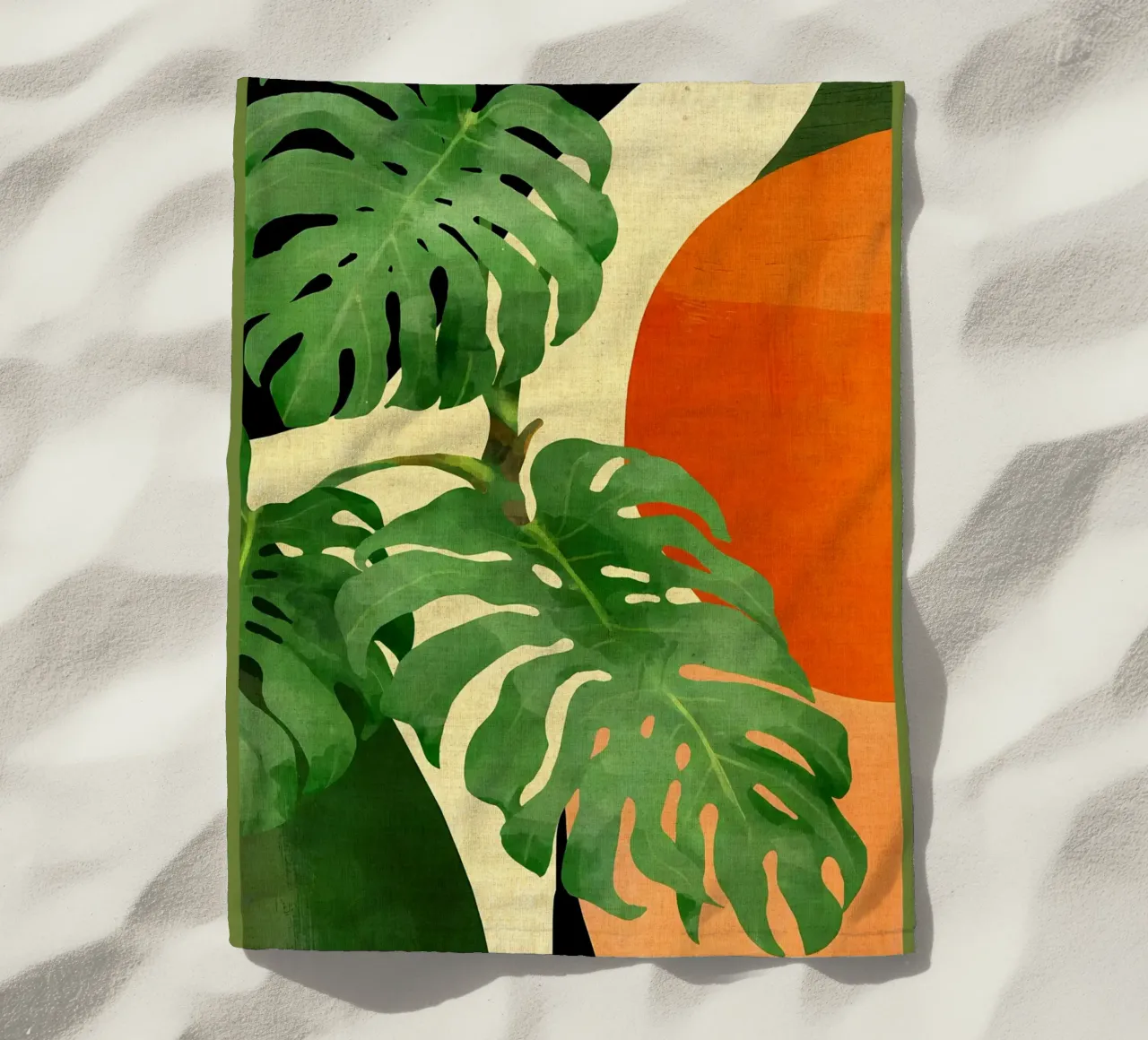 Foglie tropicali - Arte astratta telo mare da Edson Studio