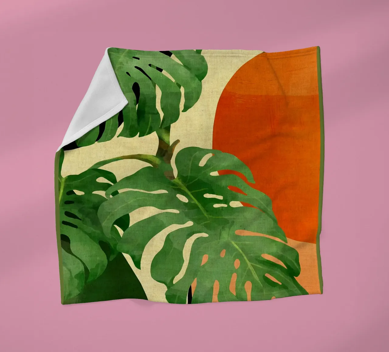 Foglie tropicali - Arte astratta coperta in pile da Edson Studio