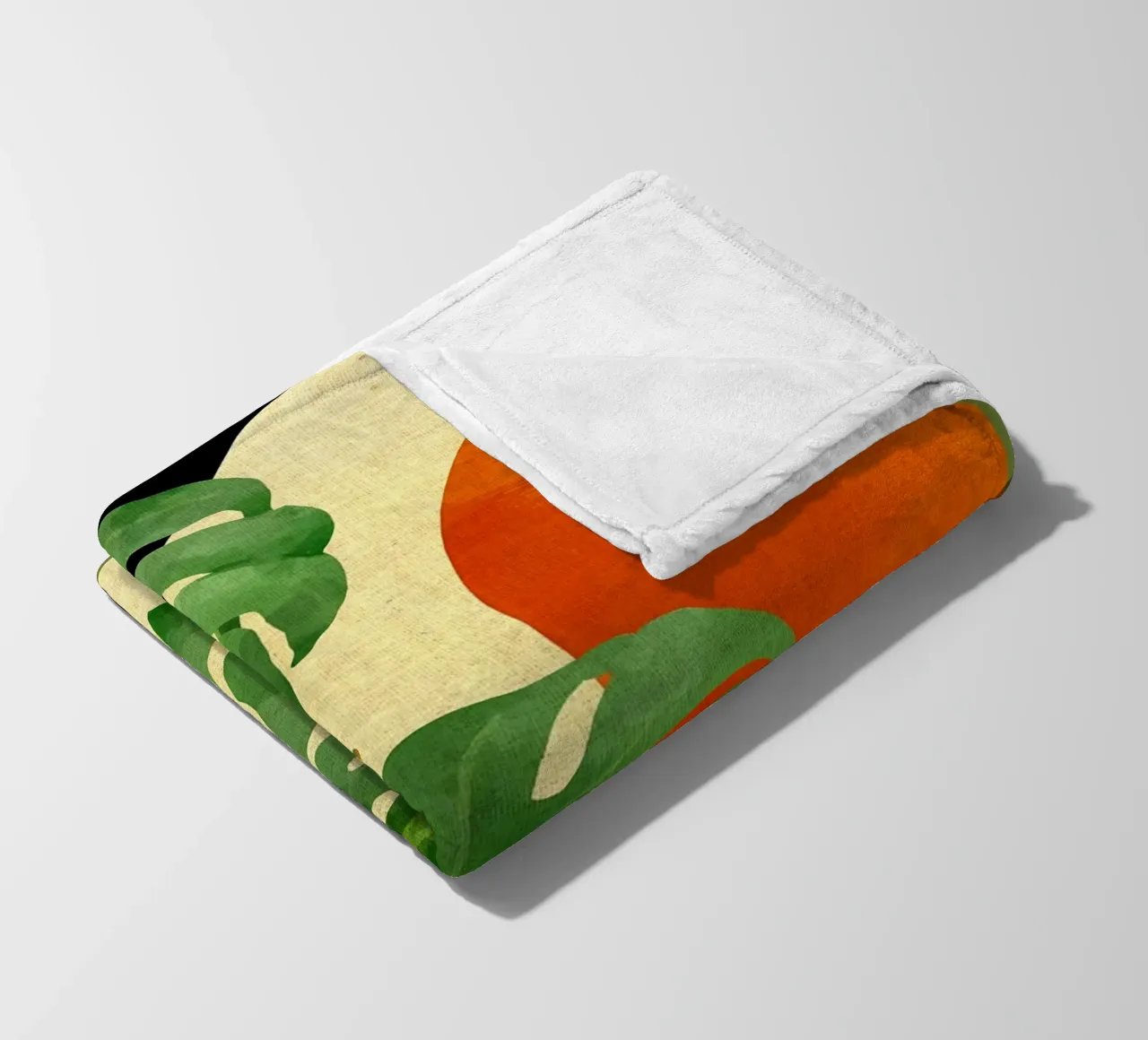 Foglie tropicali - Arte astratta coperta in pile da Edson Studio