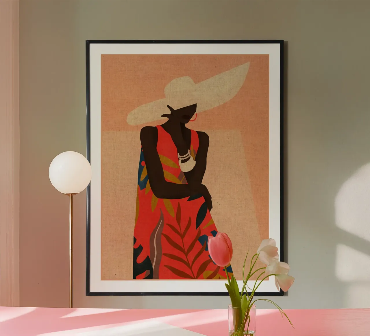 Donna in abito tropicale poster da Edson Studio