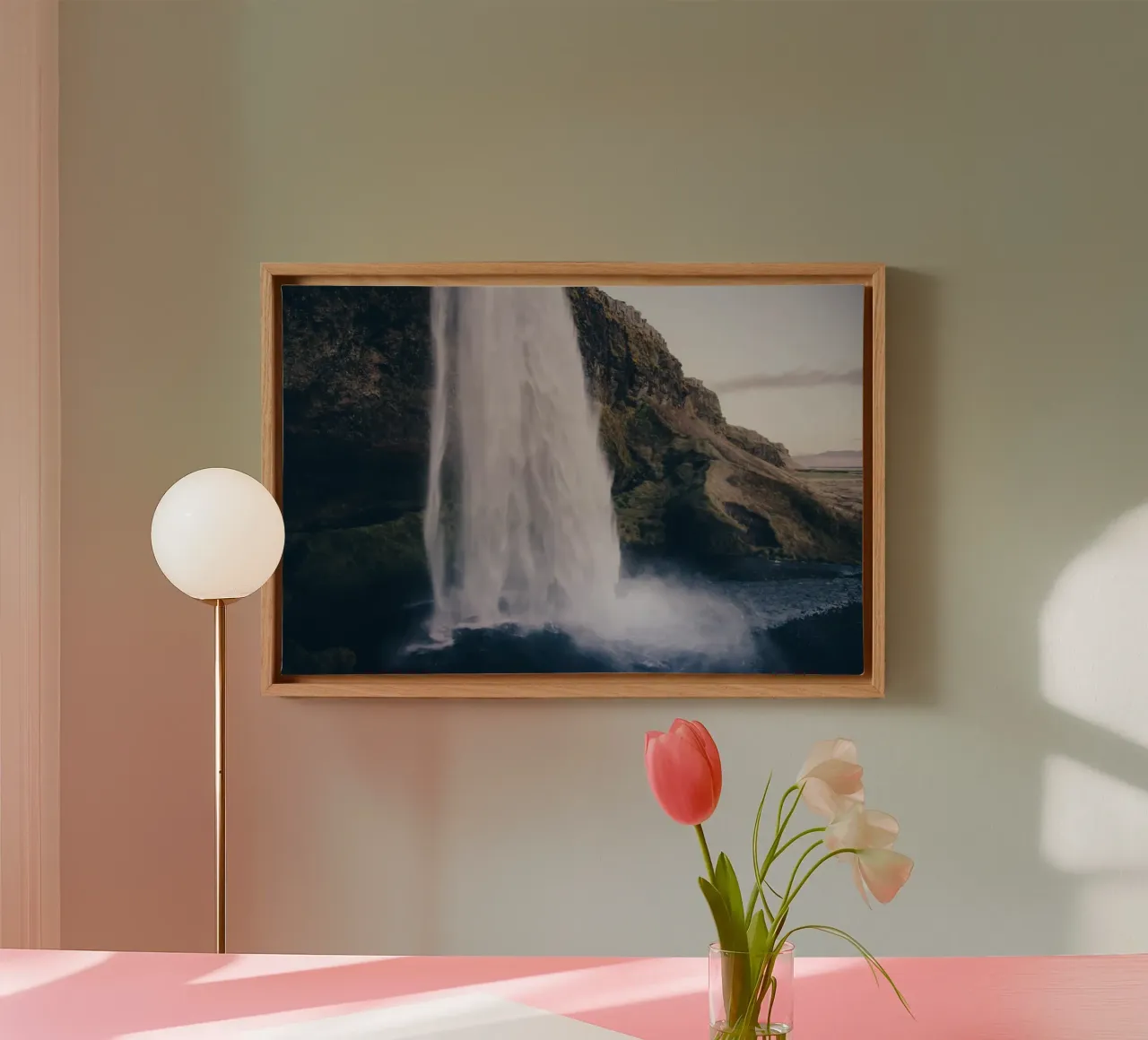 Cascate nordiche tela con Cornice a cassetta da Wanderlust Vibes