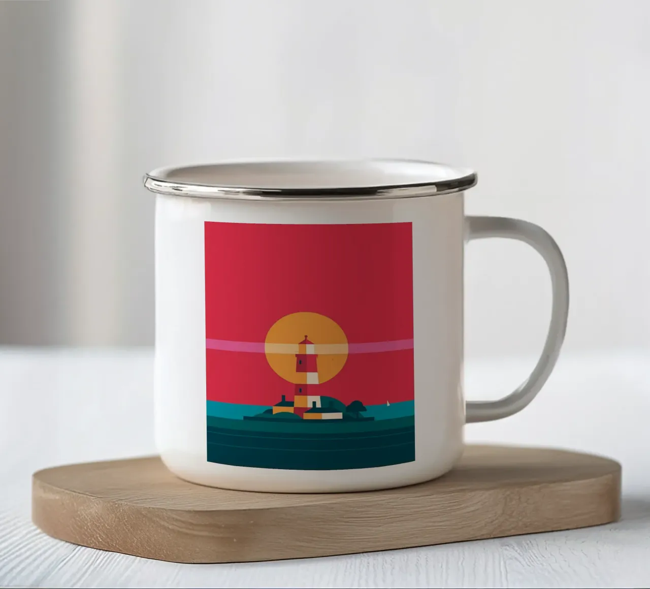 Der Mercusuar Emaille Tasse von cosmos studio