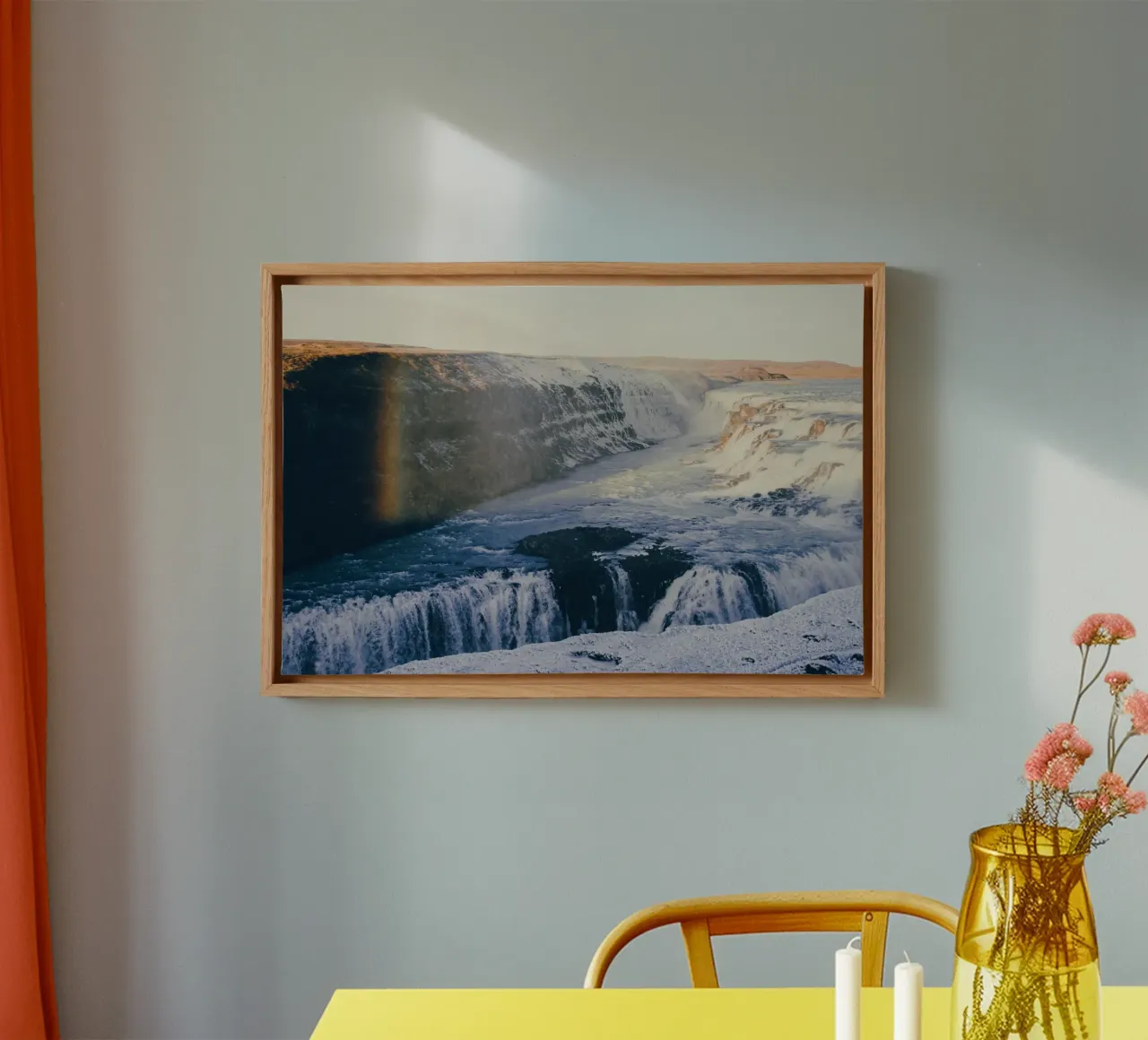Cascate nordiche tela con Cornice a cassetta da Wanderlust Vibes