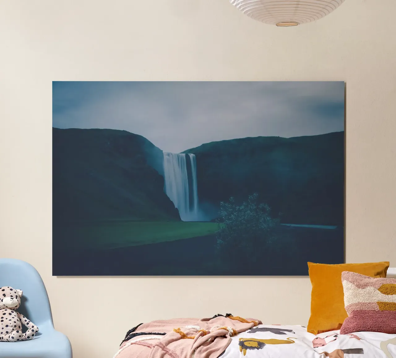 Cascate nordiche poster con telaio in plastica da Wanderlust Vibes