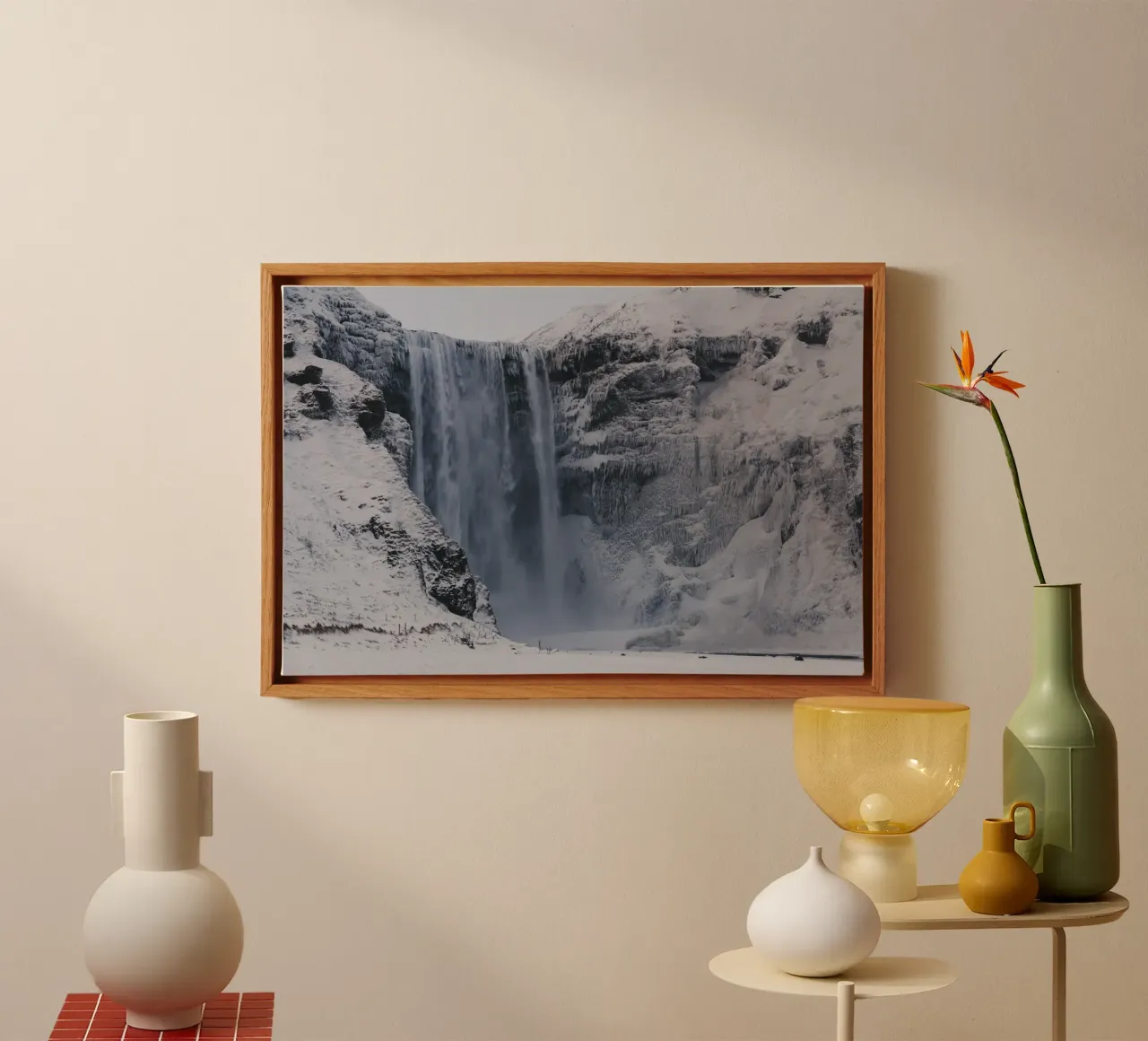 Cascate nordiche tela con Cornice a cassetta da Wanderlust Vibes