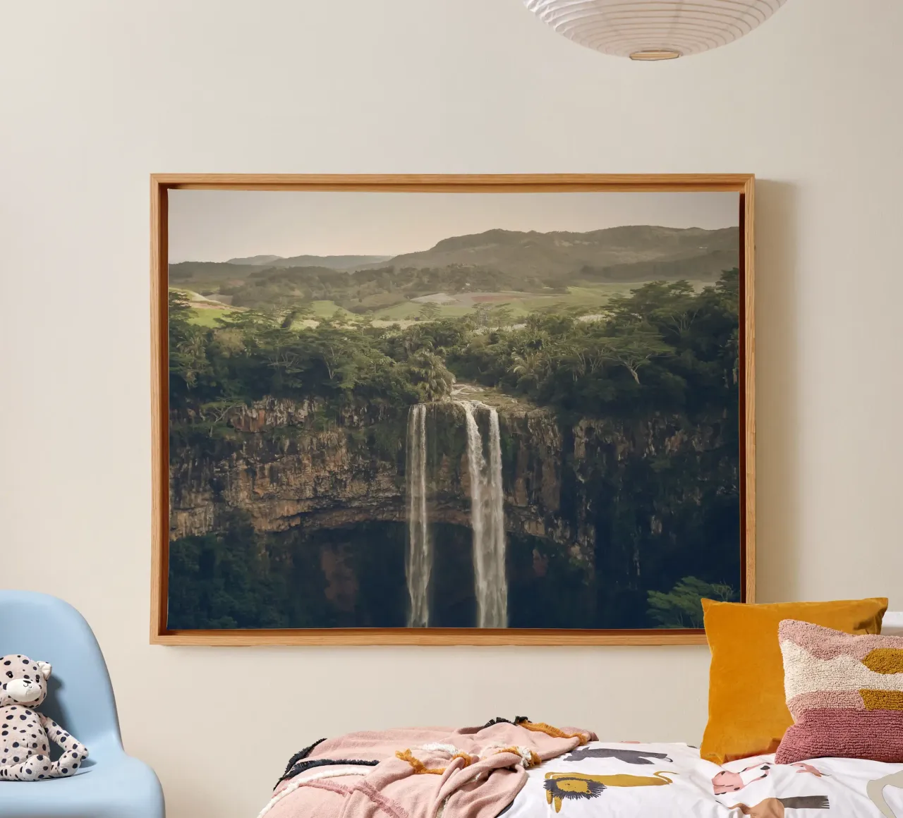 Cascate di Chamarel, Mauritius tela con Cornice a cassetta da Wanderlust Vibes