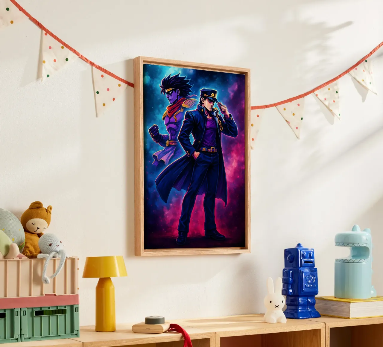 Soul Of Jojo_s Bizarre Adventure Kujo Jotaro tela con Cornice a cassetta da DGSoulheroes