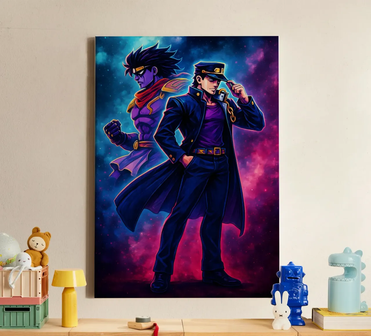 Soul Of Jojo_s Bizarre Adventure Kujo Jotaro tela con Cornice a cassetta da DGSoulheroes