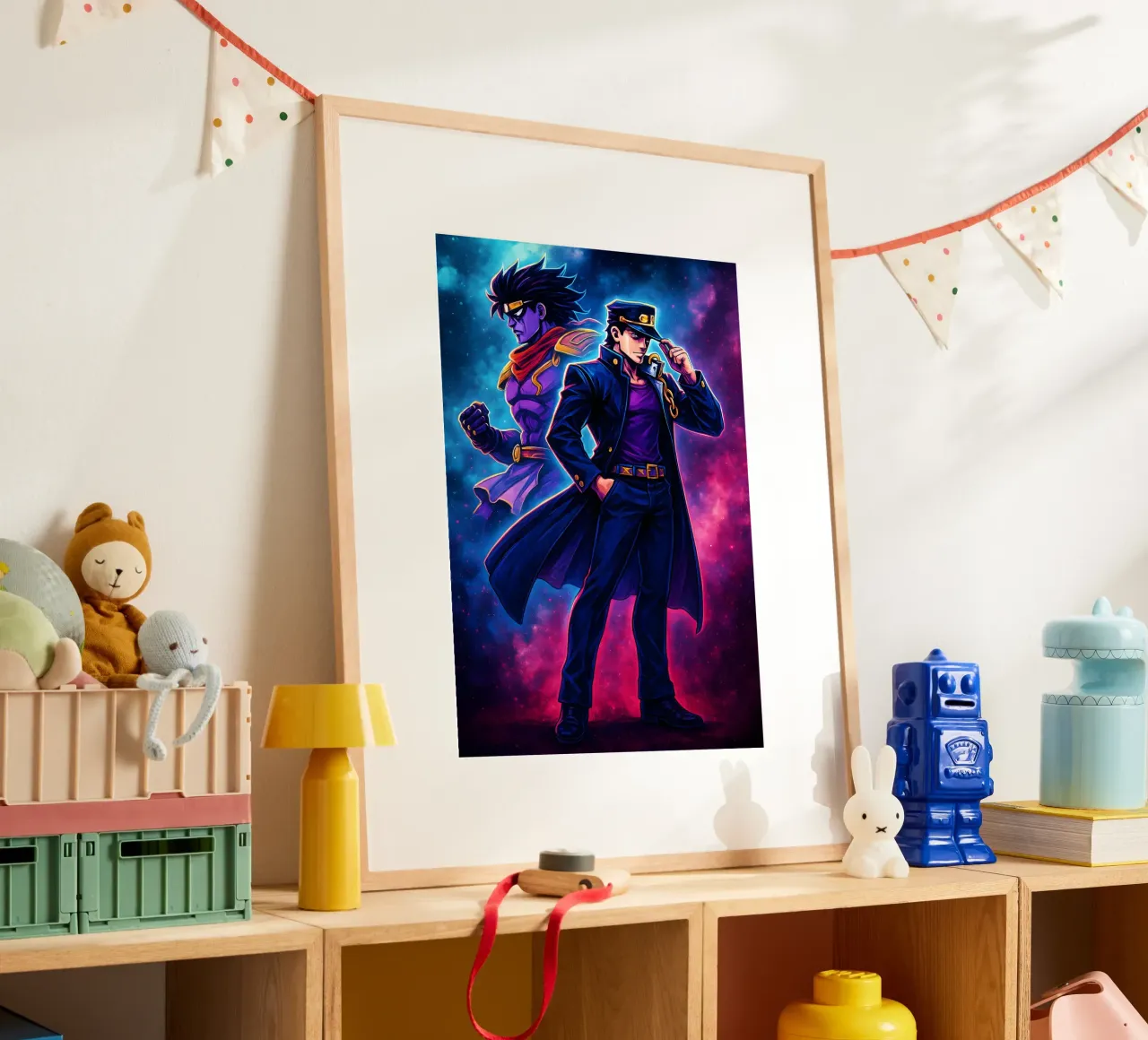 Soul Of Jojo_s Bizarre Adventure Kujo Jotaro poster con telaio in alluminio da DGSoulheroes