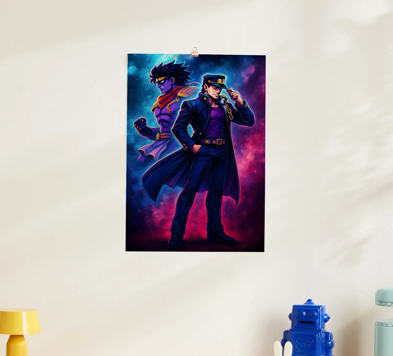 Soul Of Jojo_s Bizarre Adventure Kujo Jotaro poster con telaio in alluminio da DGSoulheroes