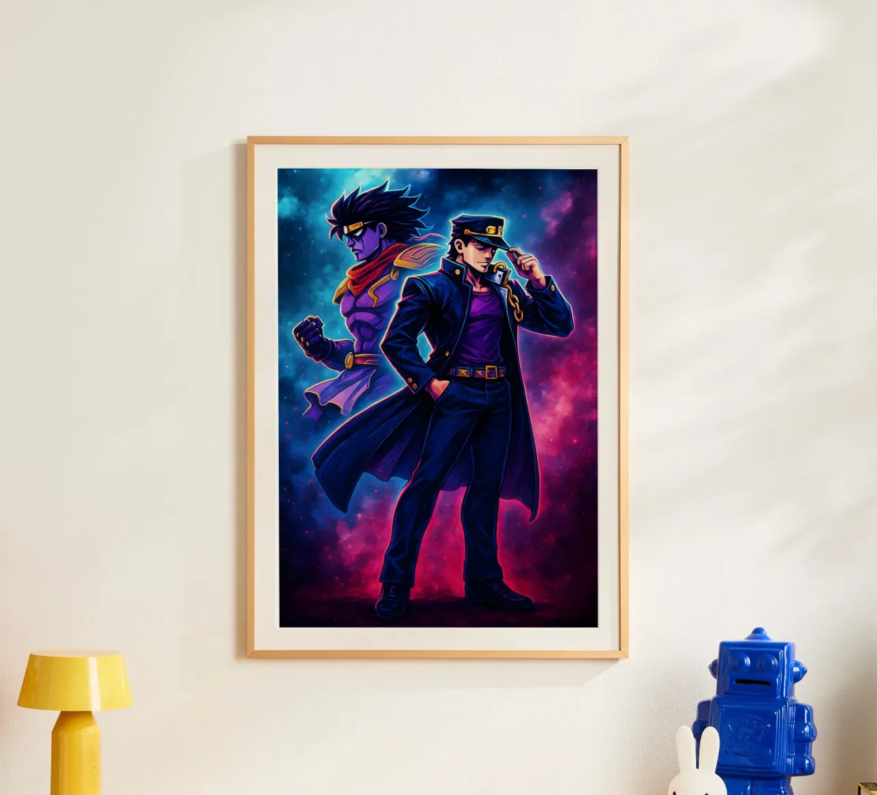Soul Of Jojo_s Bizarre Adventure Kujo Jotaro poster con telaio in alluminio da DGSoulheroes