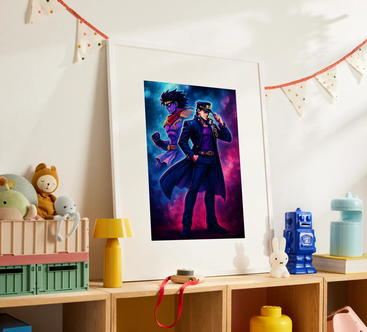 Soul Of Jojo_s Bizarre Adventure Kujo Jotaro poster con telaio in alluminio da DGSoulheroes