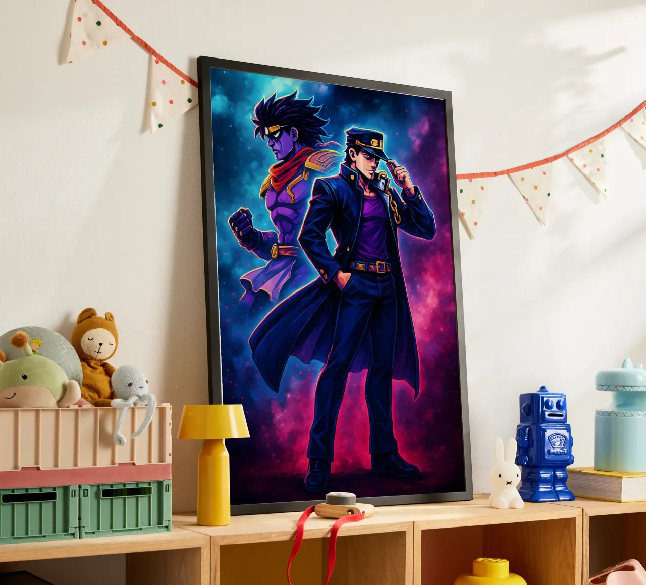 Soul Of Jojo_s Bizarre Adventure Kujo Jotaro poster con telaio in alluminio da DGSoulheroes
