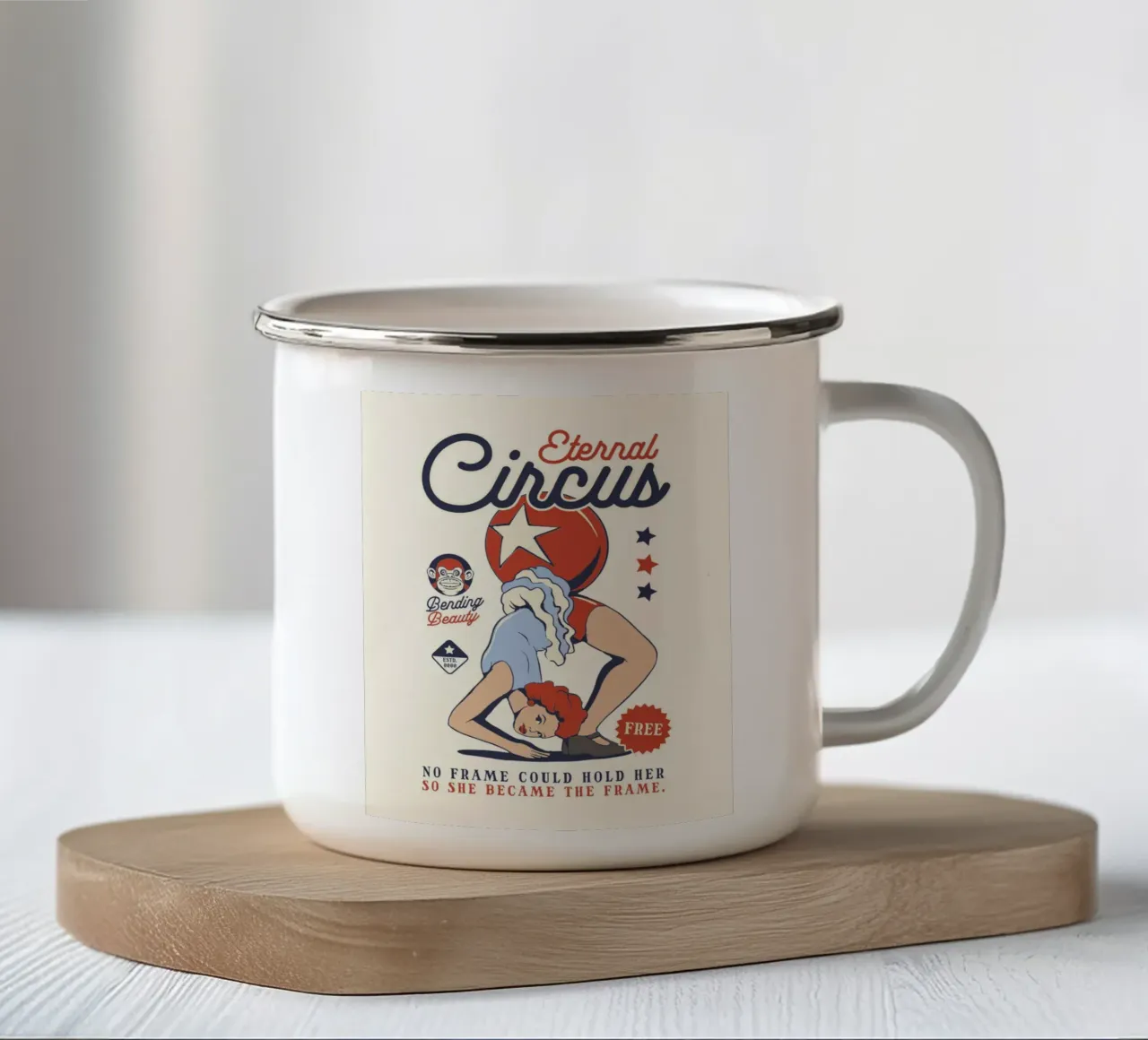 Circo contorsionista tazza in smalto da sayre shop