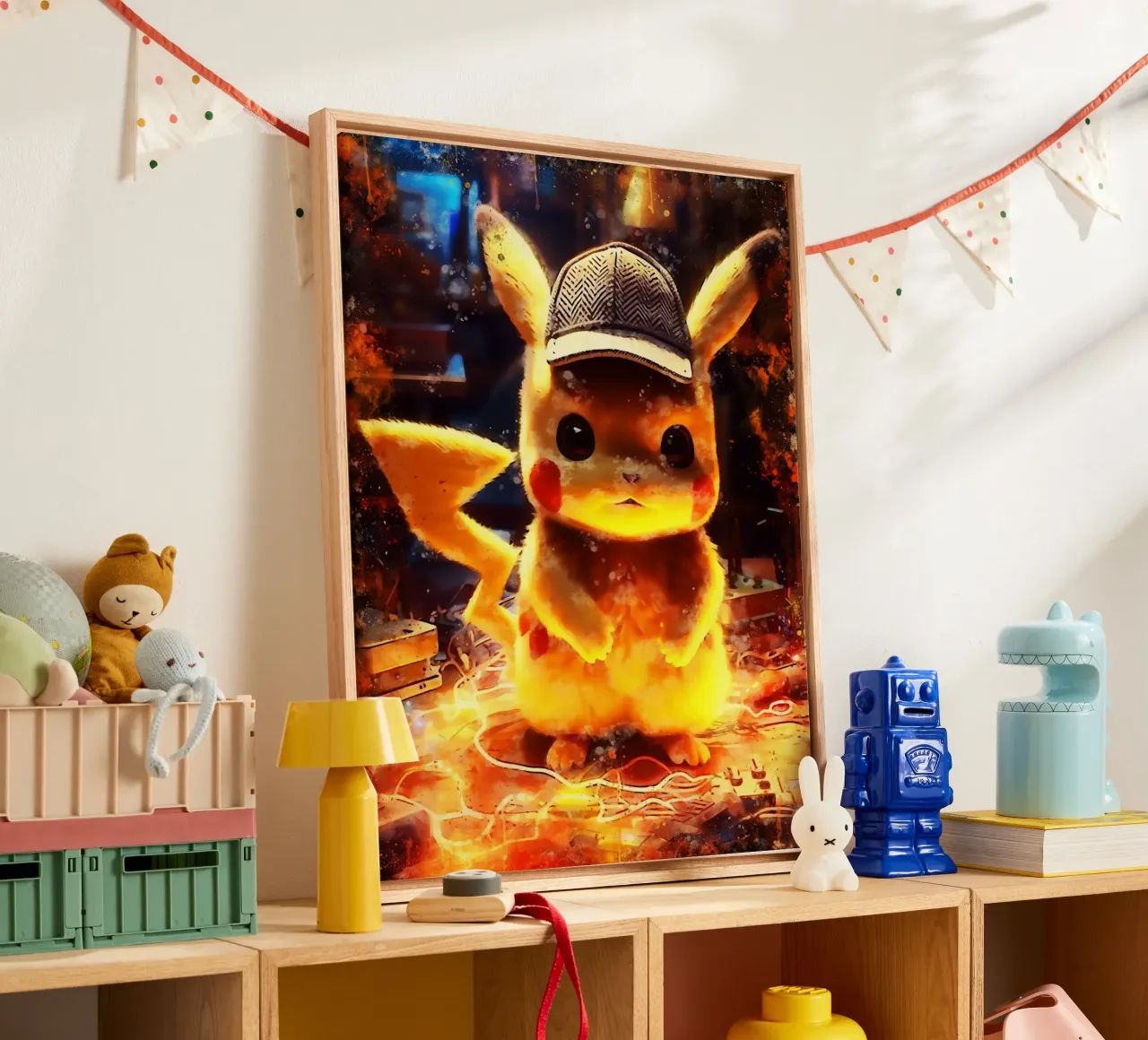 donder karakter kunst canvas met Baklijst van ontoseno