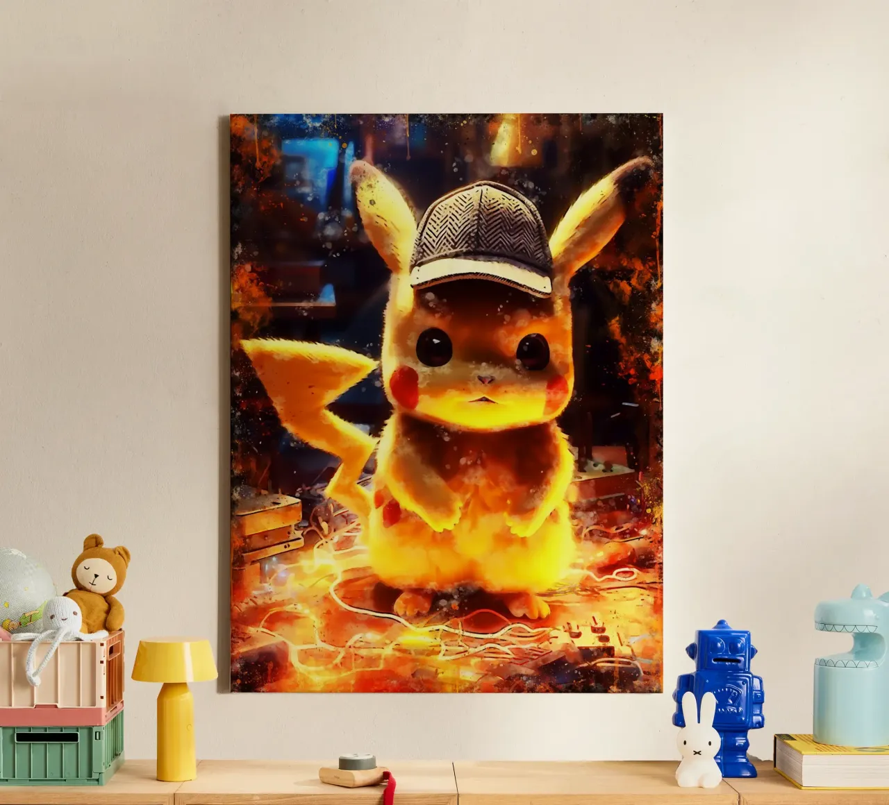 donder karakter kunst canvas met Baklijst van ontoseno