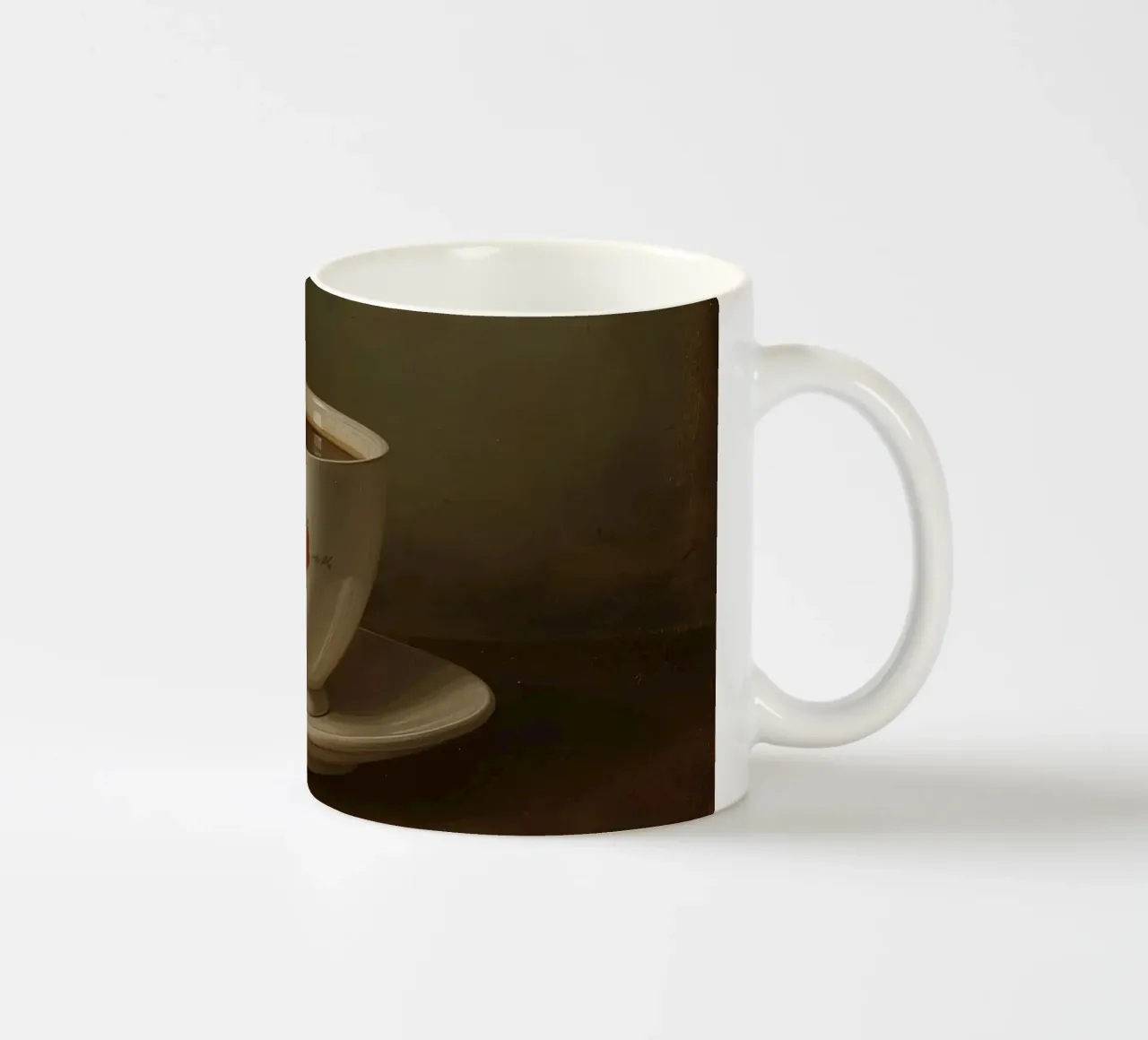 Tazza di caffè calda appoggiata su un piattino con un leggero vapore tazza in ceramica da DesignDoodle