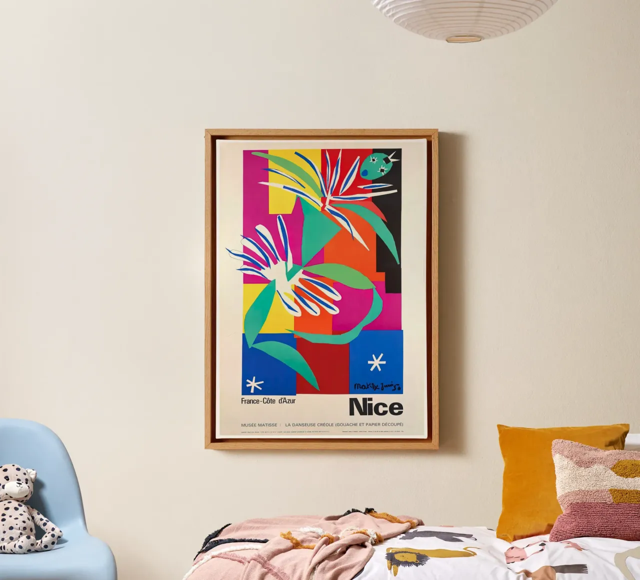 Matisse "De Creoolse Danser" uitgesneden tentoonstellingsaffiche canvas met Baklijst van homdeco