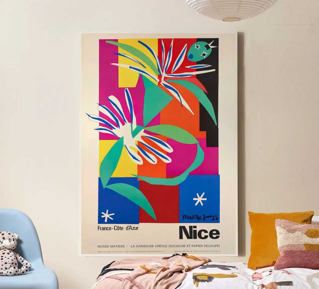 Matisse "De Creoolse Danser" uitgesneden tentoonstellingsaffiche canvas met Baklijst van homdeco