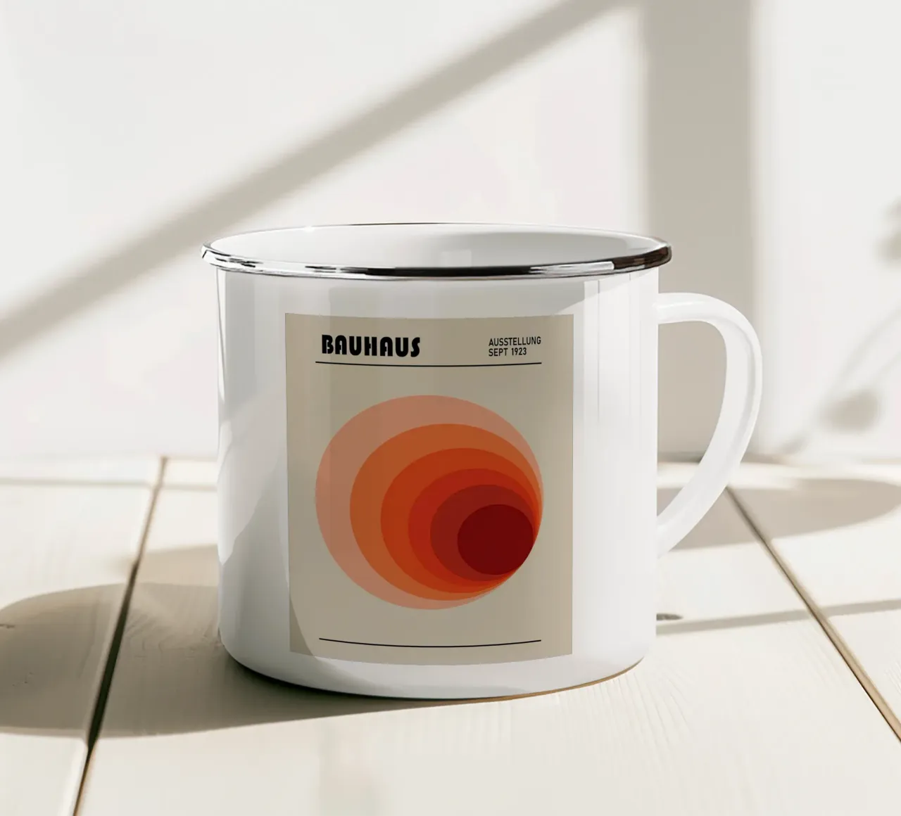 Mostra Bauhaus tazza in smalto da Kale