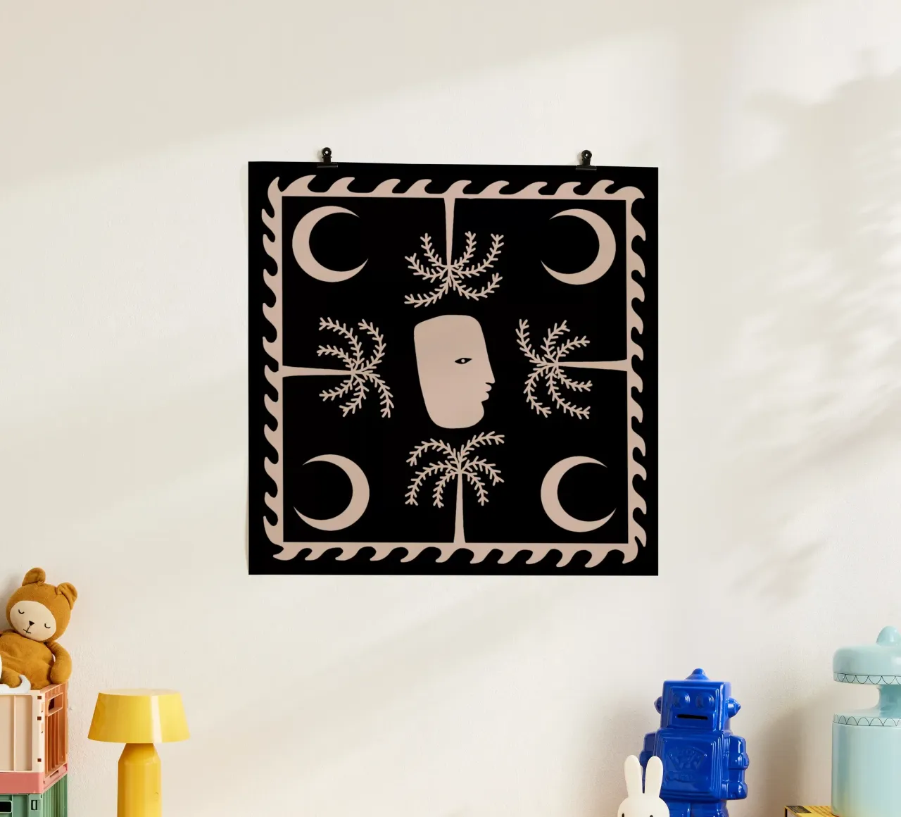celeste - 1 poster con telaio in plastica da Shatha Al Dafai