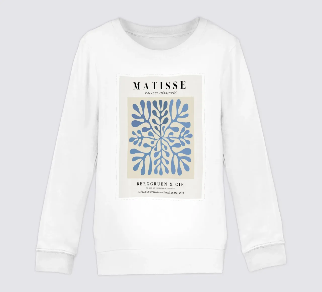 Poster astratto botanico blu "Papiers Découpés" di Matisse felpa bambino da homdeco