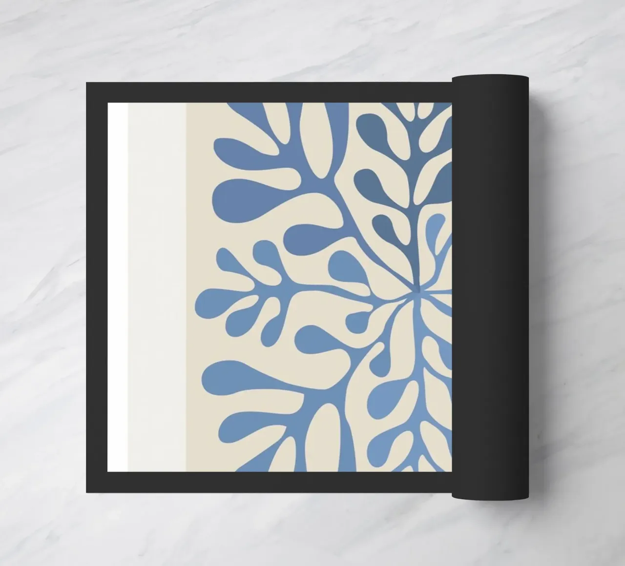 Poster astratto botanico blu "Papiers Découpés" di Matisse zerbino da homdeco
