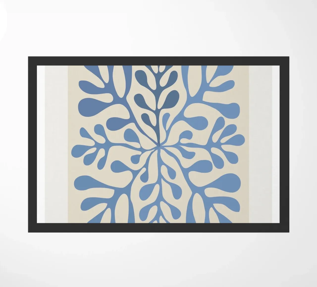 Poster astratto botanico blu "Papiers Découpés" di Matisse zerbino da homdeco