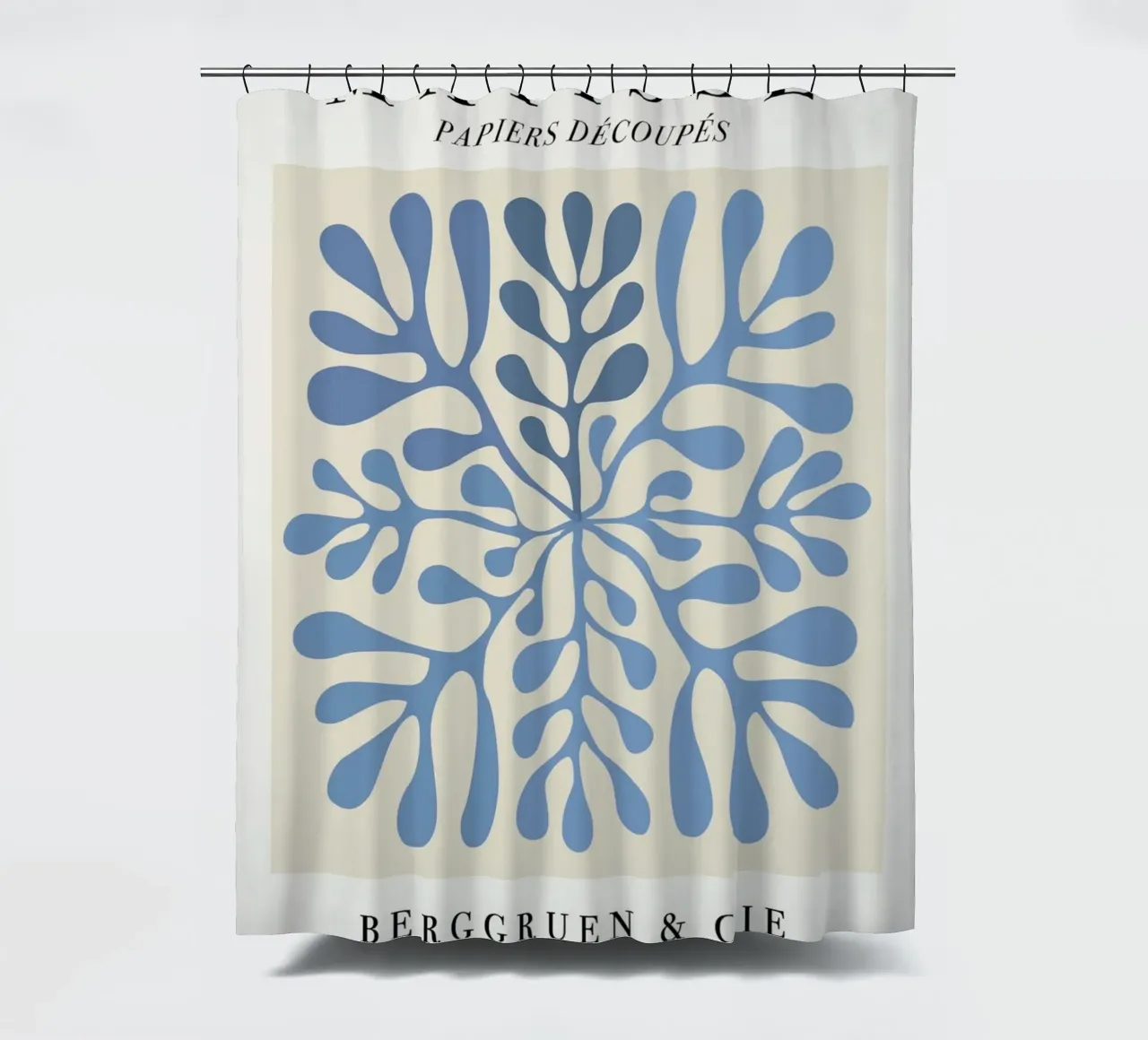 Poster astratto botanico blu "Papiers Découpés" di Matisse tenda da doccia da homdeco