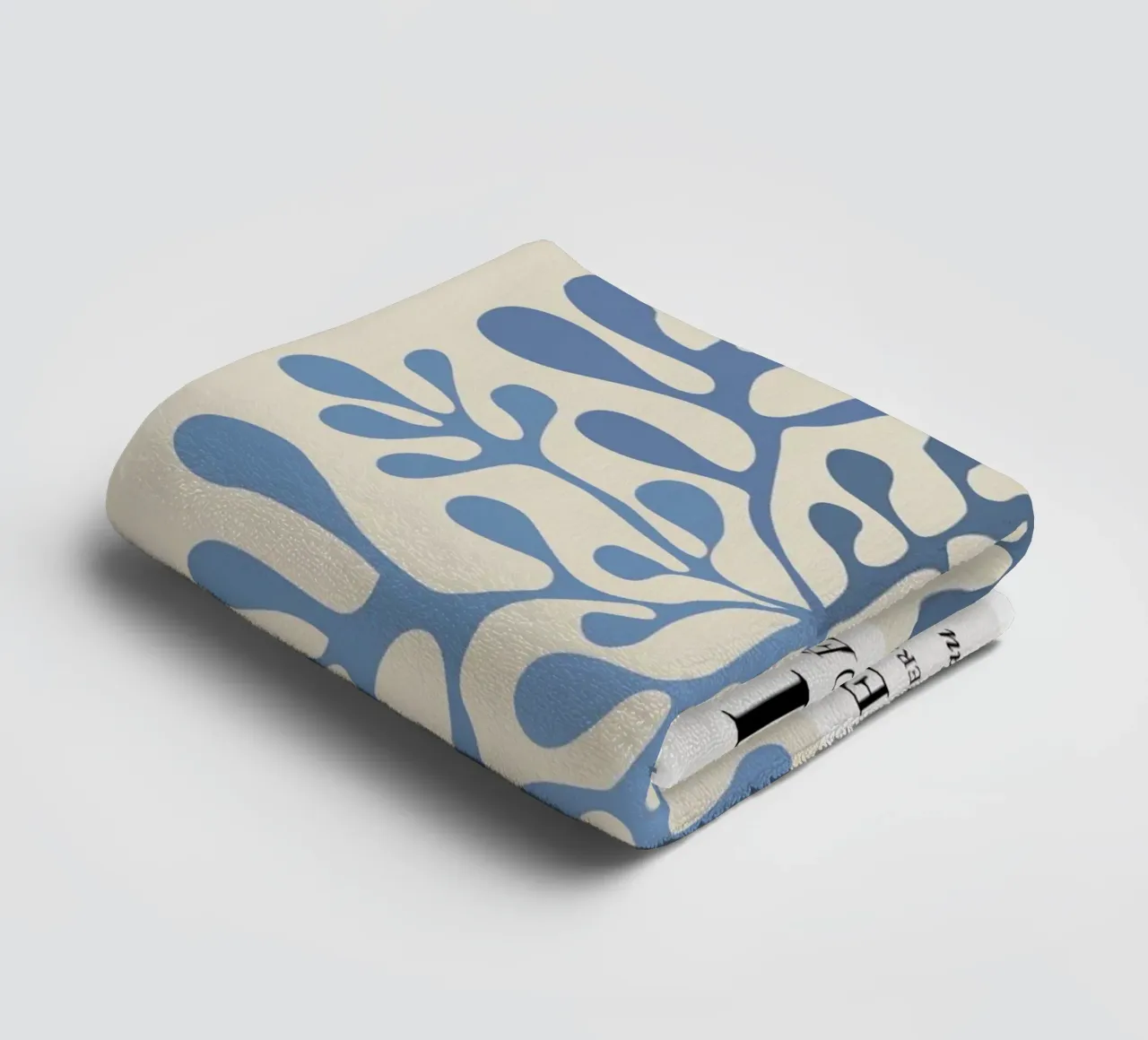 Poster astratto botanico blu "Papiers Découpés" di Matisse asciugamano da bagno da homdeco