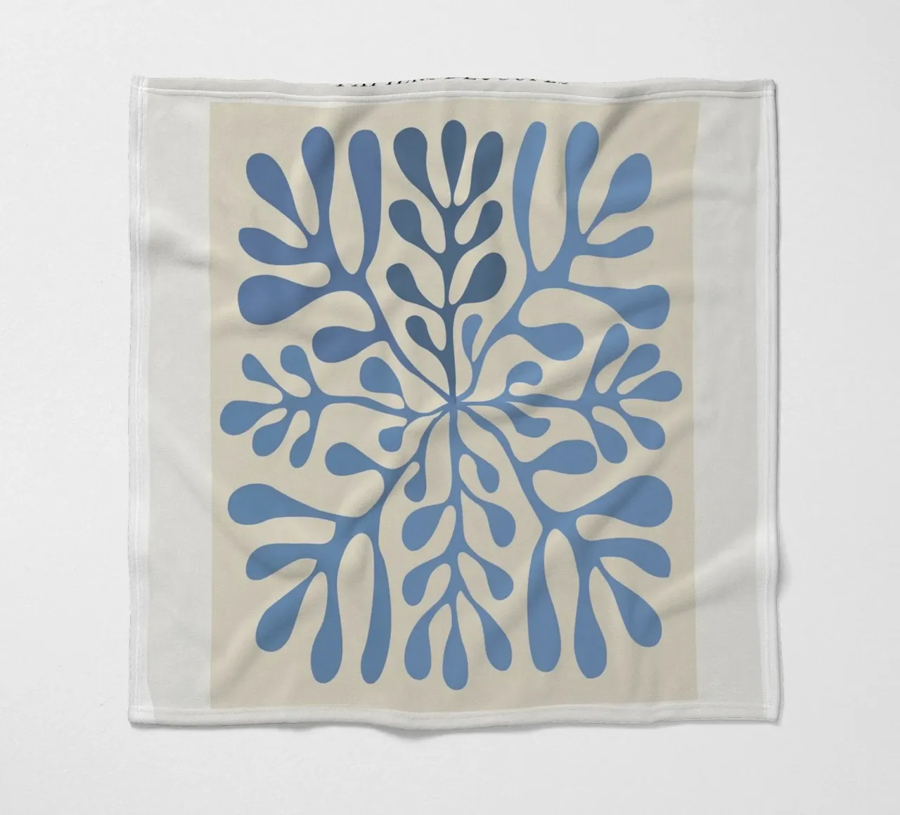 Poster astratto botanico blu "Papiers Découpés" di Matisse coperta in pile da homdeco